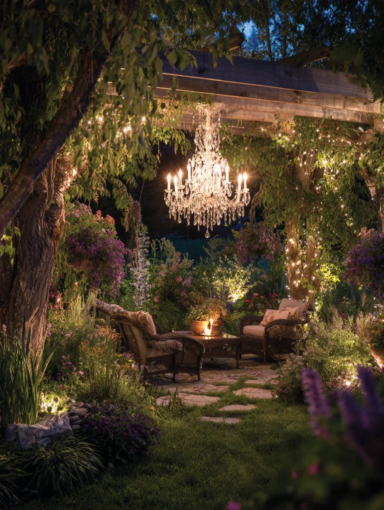 Secret Garden Ideas: Design an Outdoor Chandelier Feature