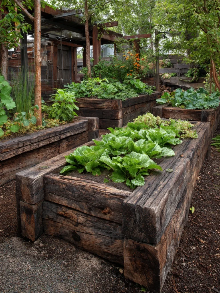 Best Raised Garden Bed Ideas: Railroad Tie Beds for Industrial Character