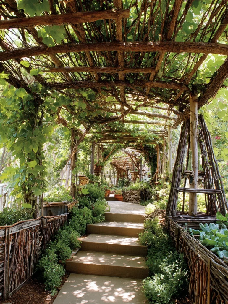 Stunning Garden Ideas on a Budget: Build Trellises and Arbors from Branches and Salvage