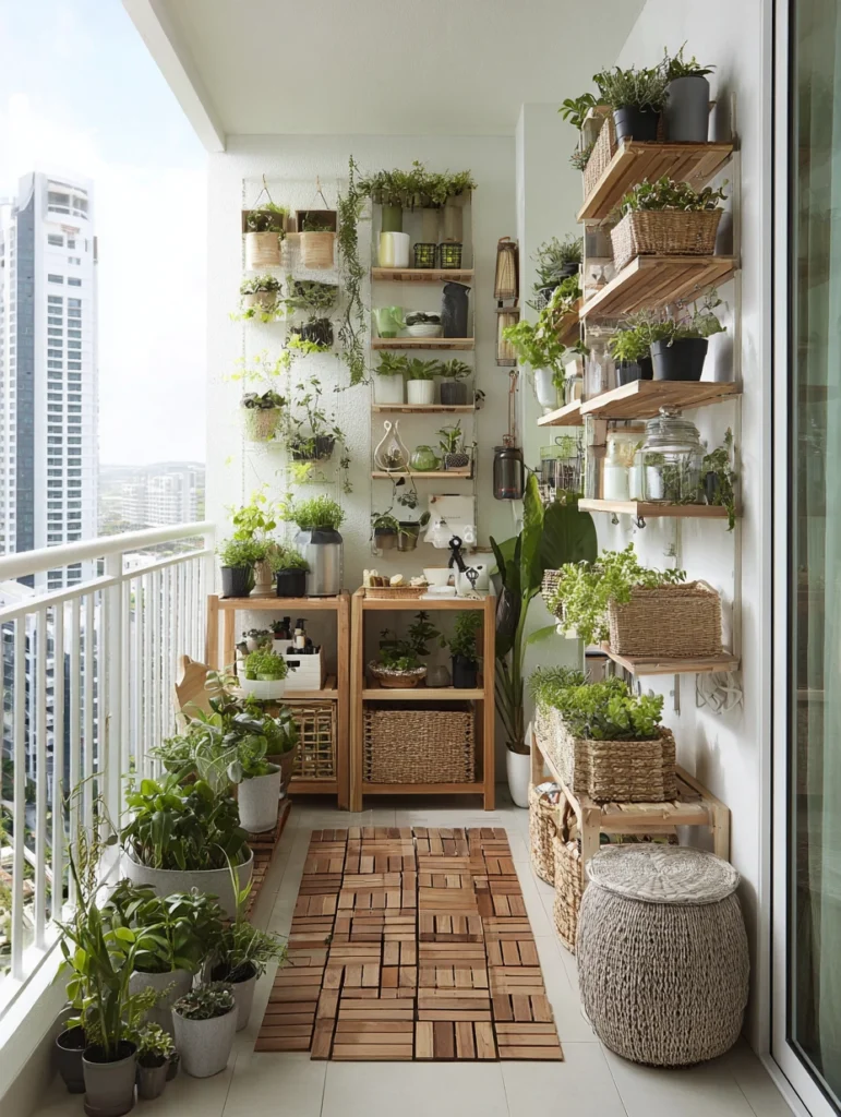 Small Balcony Garden Ideas: Space-Saving Storage with Plants