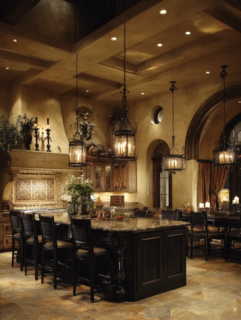 Aesthetic Italian Kitchen Ideas: Statement Lighting Fixtures