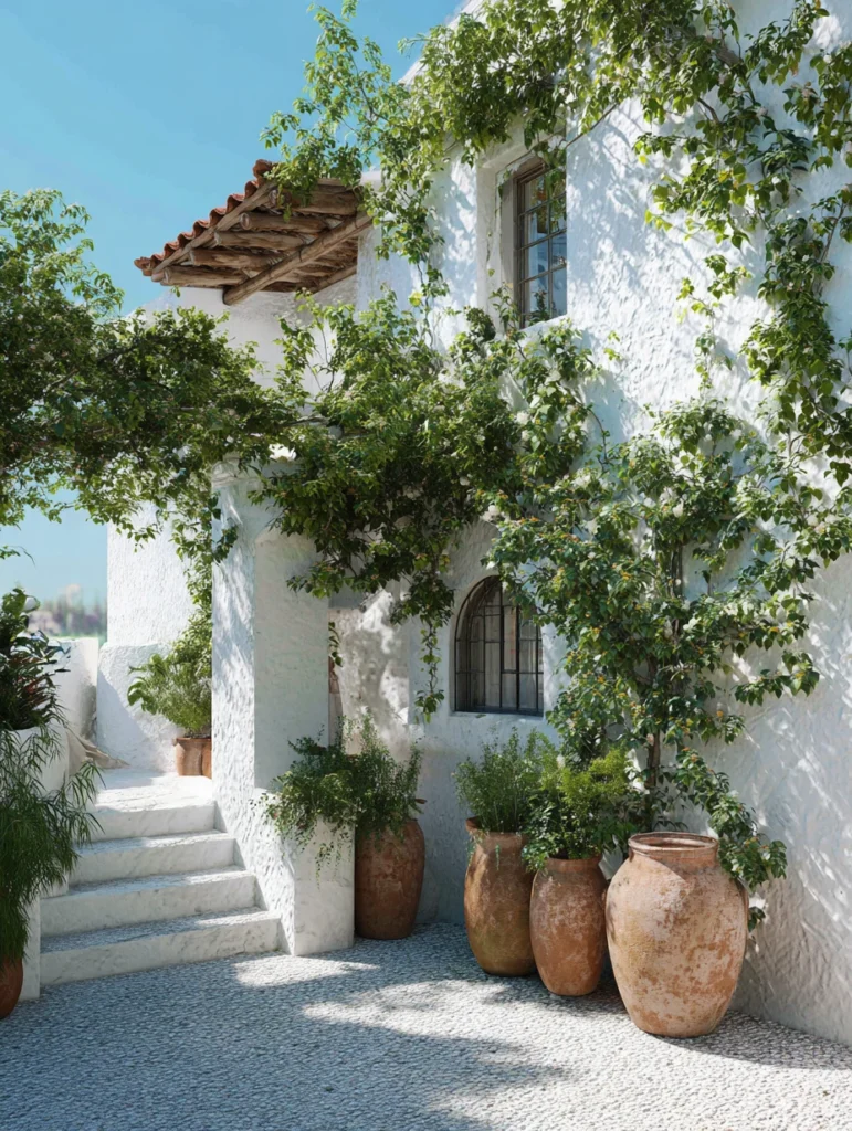 Italian Garden Ideas: Whitewashed Walls as Backdrops
