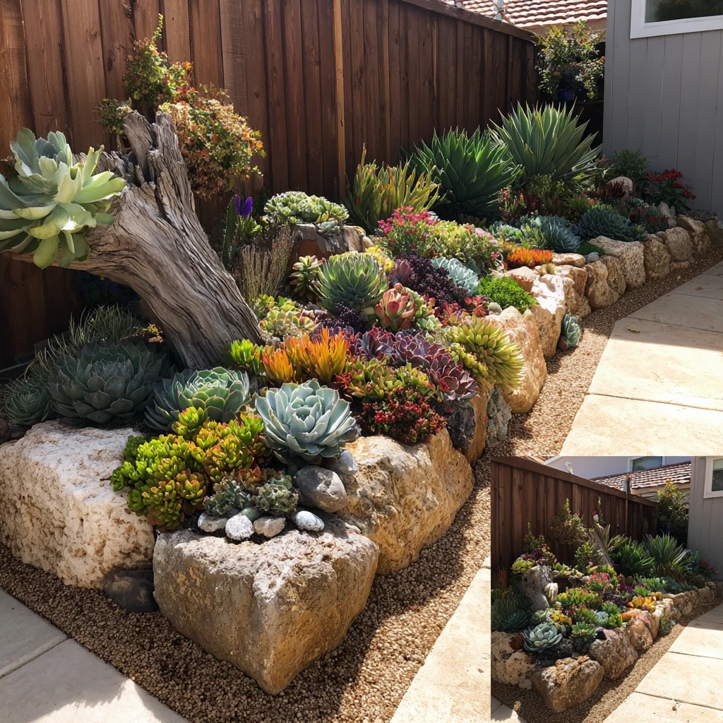 4 Succulent Rock Garden