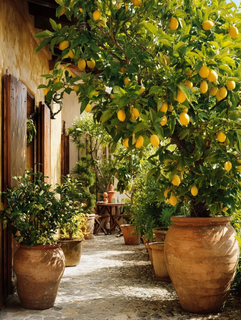 Italian Garden Ideas: Lemon Trees in Oversized Containers