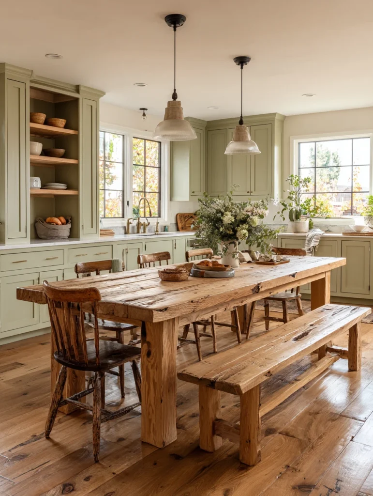 Aesthetic Irish Kitchen Ideas: Large Farmhouse Dining Table