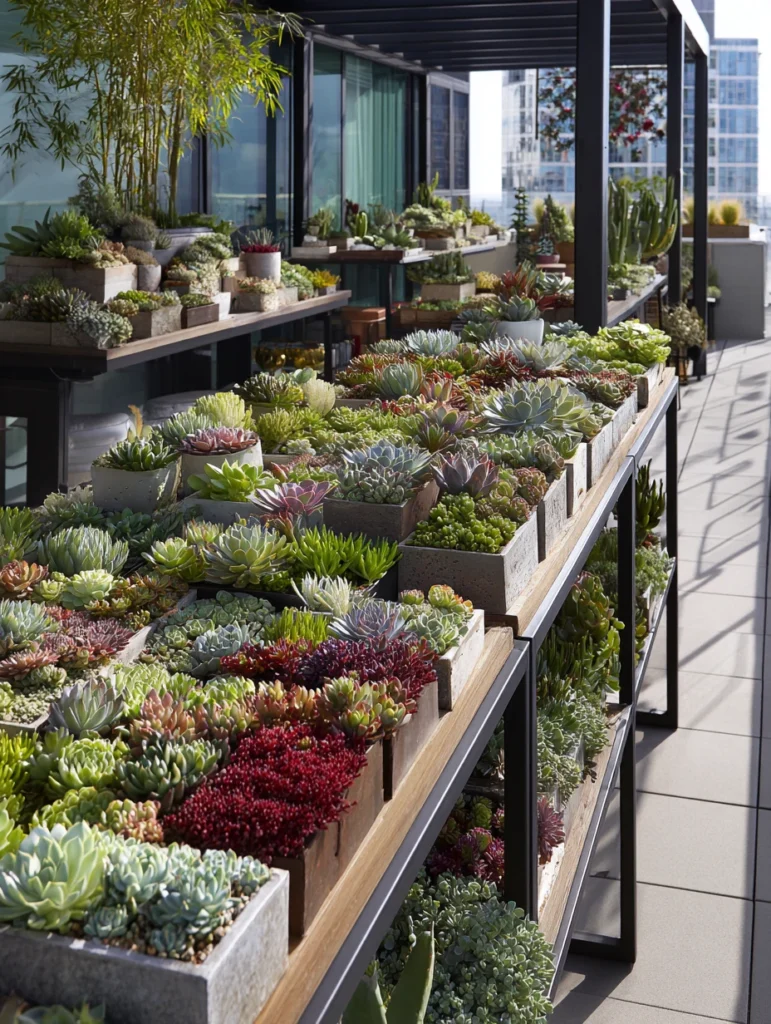 Stunning Terrace Garden Ideas: Succulent Display Station