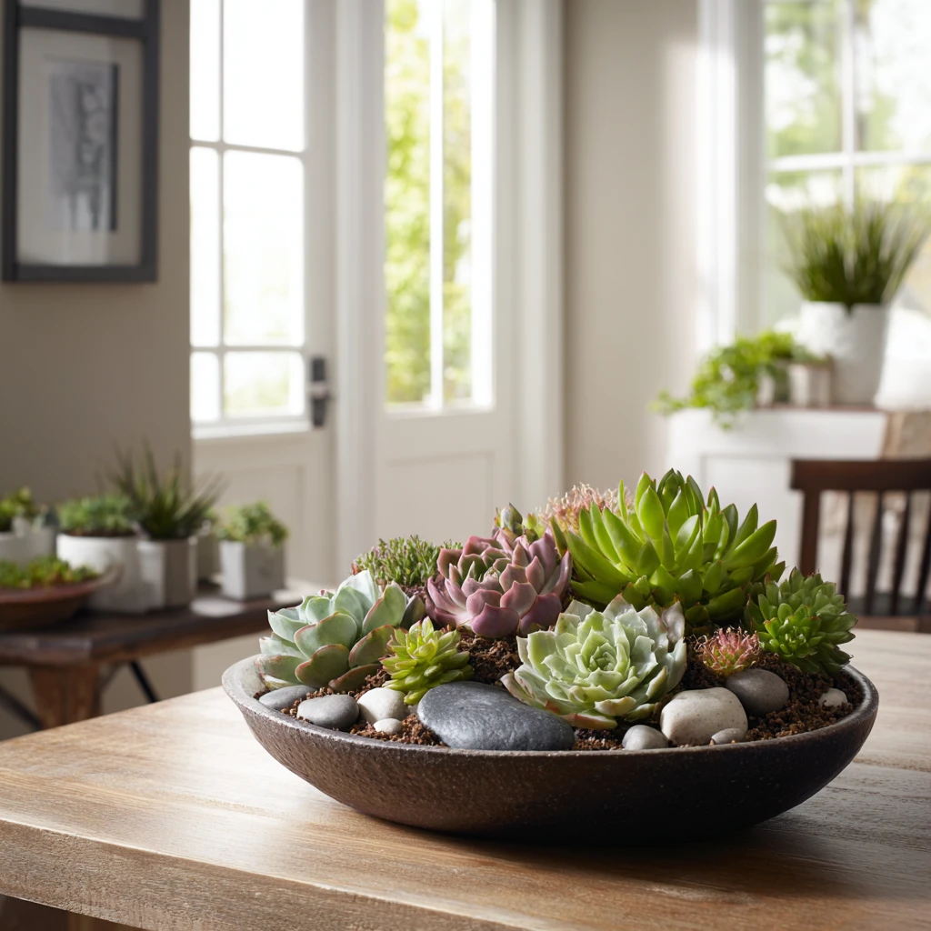 6 Succulent and Stone