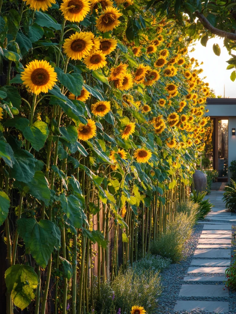 Beautiful Sunflower Garden Ideas: Install a Vertical Sunflower Wall