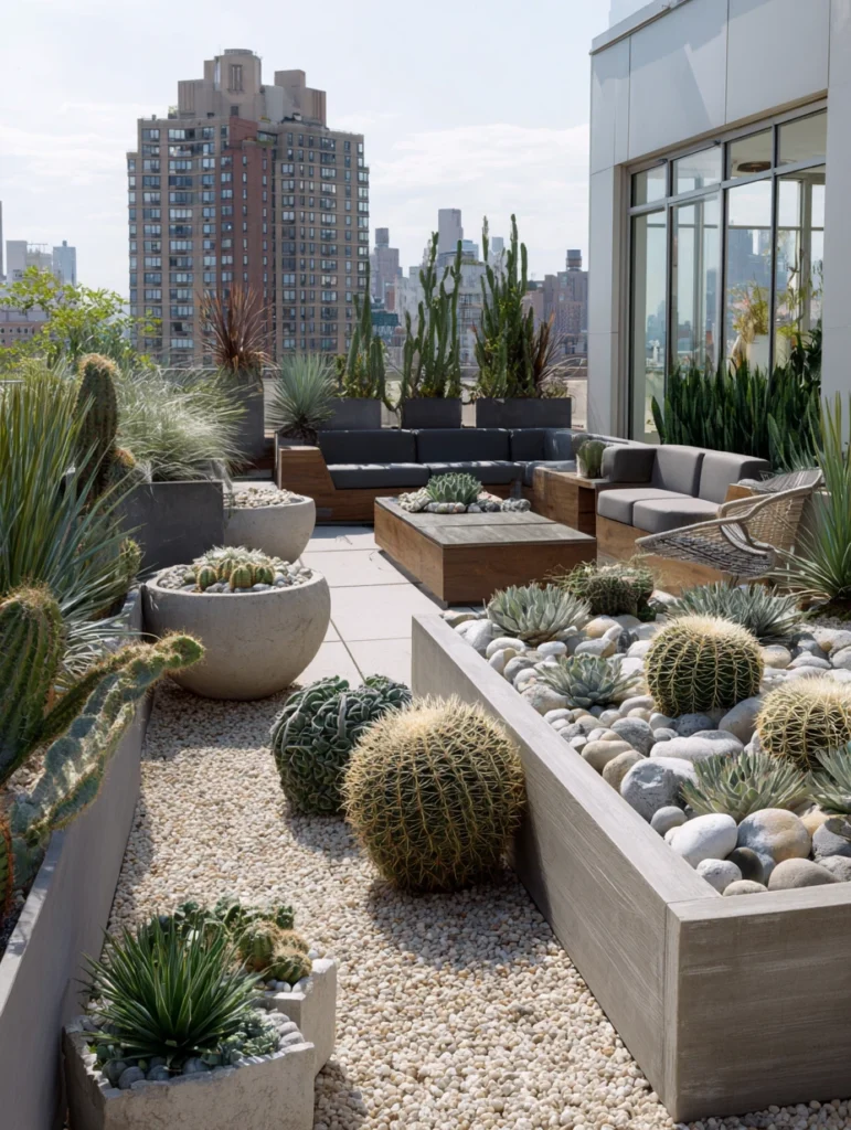 Stunning Rooftop Garden Ideas: Succulent and Cactus Display