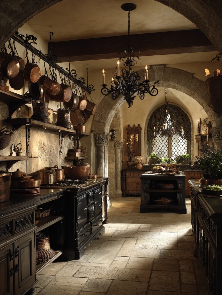 Aesthetic Scottish Kitchen Ideas: Wrought Iron Details for Medieval Charm