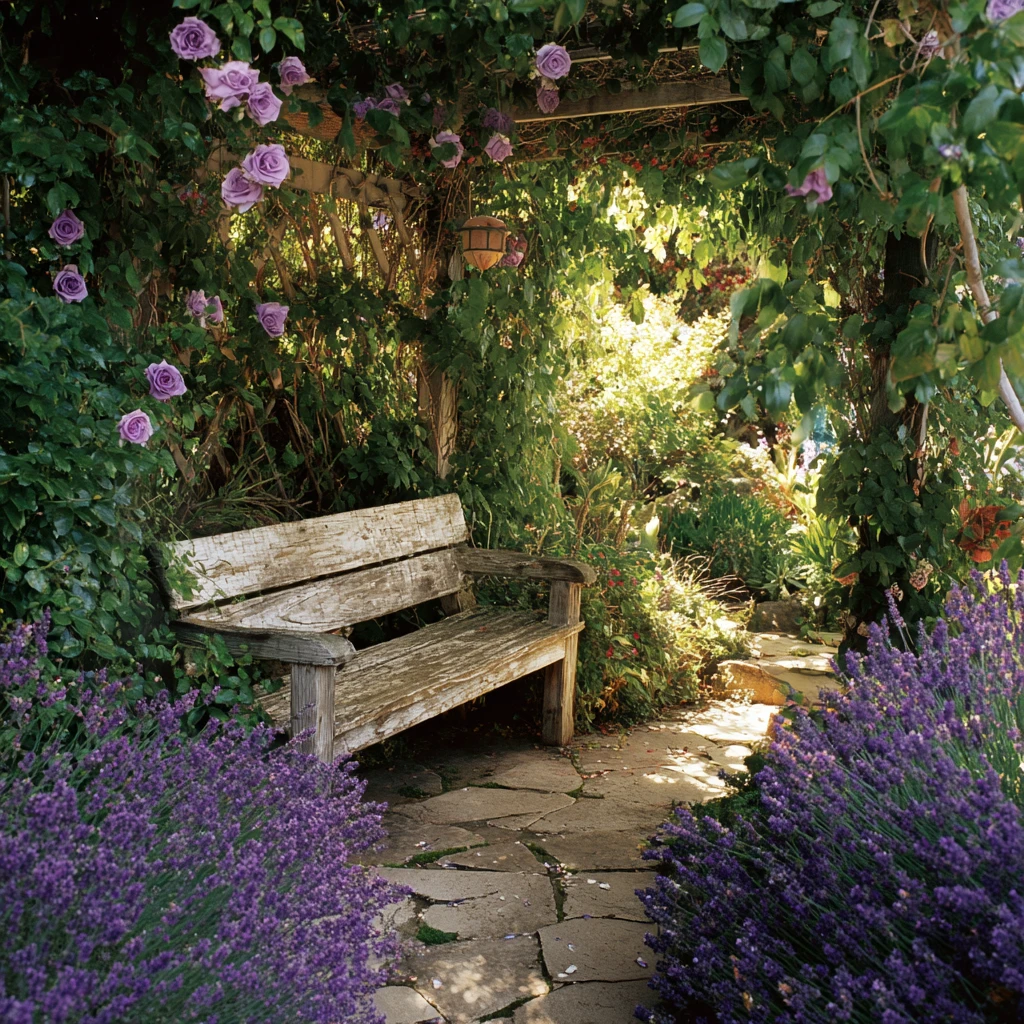 8 Add a Vintage Garden Bench