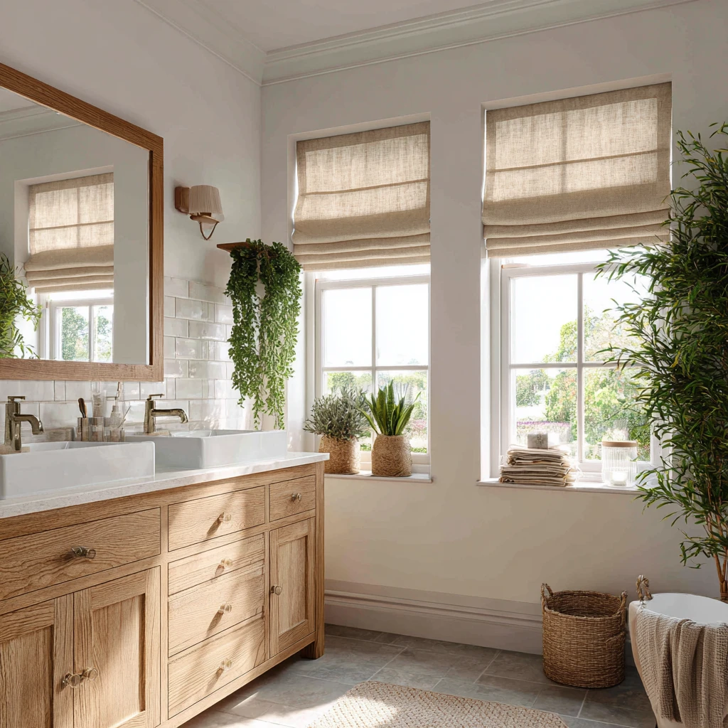 8 Linen Roman Shades