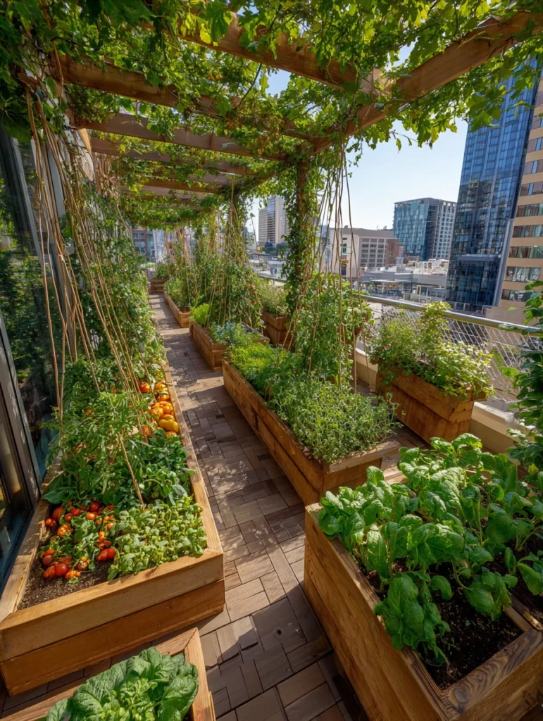 Stunning Terrace Garden Ideas: Raised Bed Vegetables