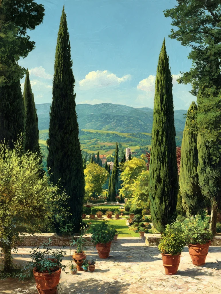 Italian Garden Ideas: Cypress Trees as Sentinels