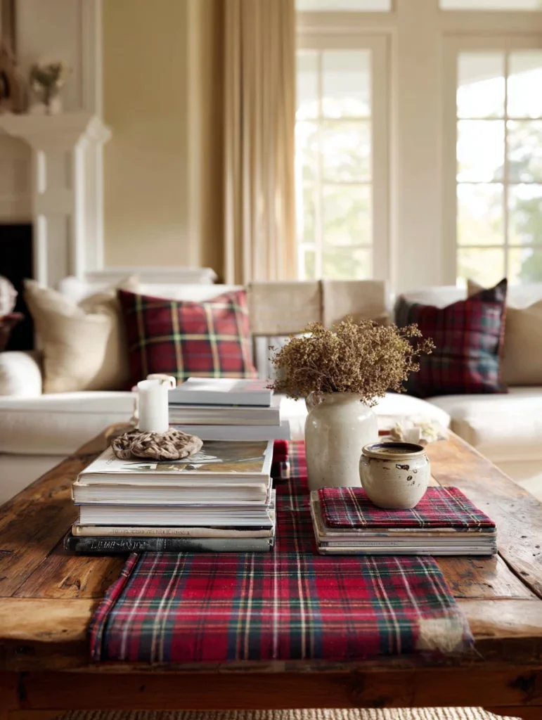 Scottish Coffee Table Styling Ideas: Layer Tartan Table Runners for Instant Heritage Charm