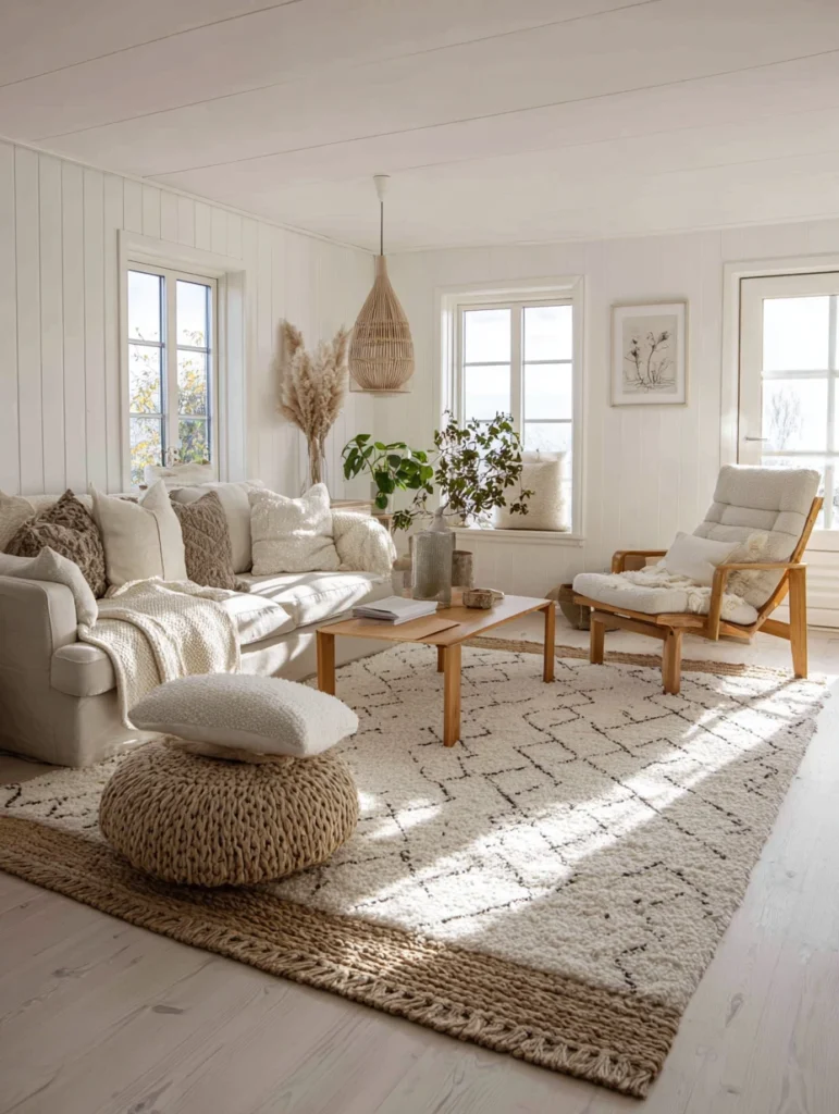 Stunning Swedish Living Room Ideas: Add a Cozy Area Rug