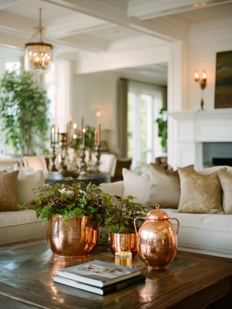 Aesthetic Irish Living Room Ideas: Copper and Brass Accents