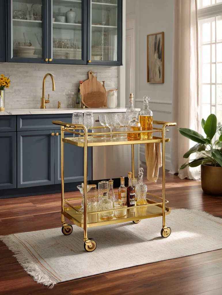 Mid-Century Modern Kitchen Ideas: Add a Bar Cart