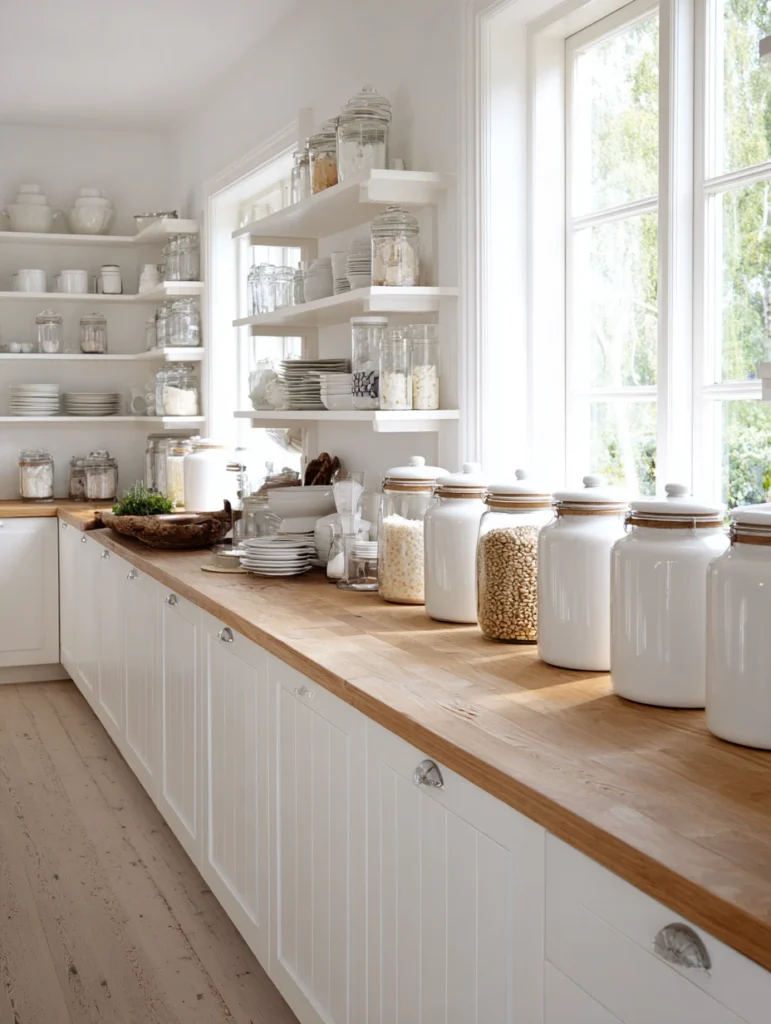 Stunning Swedish Kitchen Ideas: Ceramic Canisters for Dry Goods