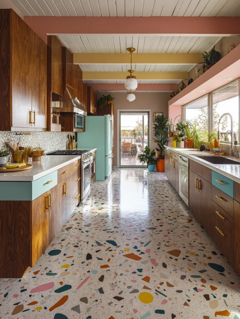 Stylish Kitchen Flooring Ideas: Terrazzo for Retro-Modern Statement