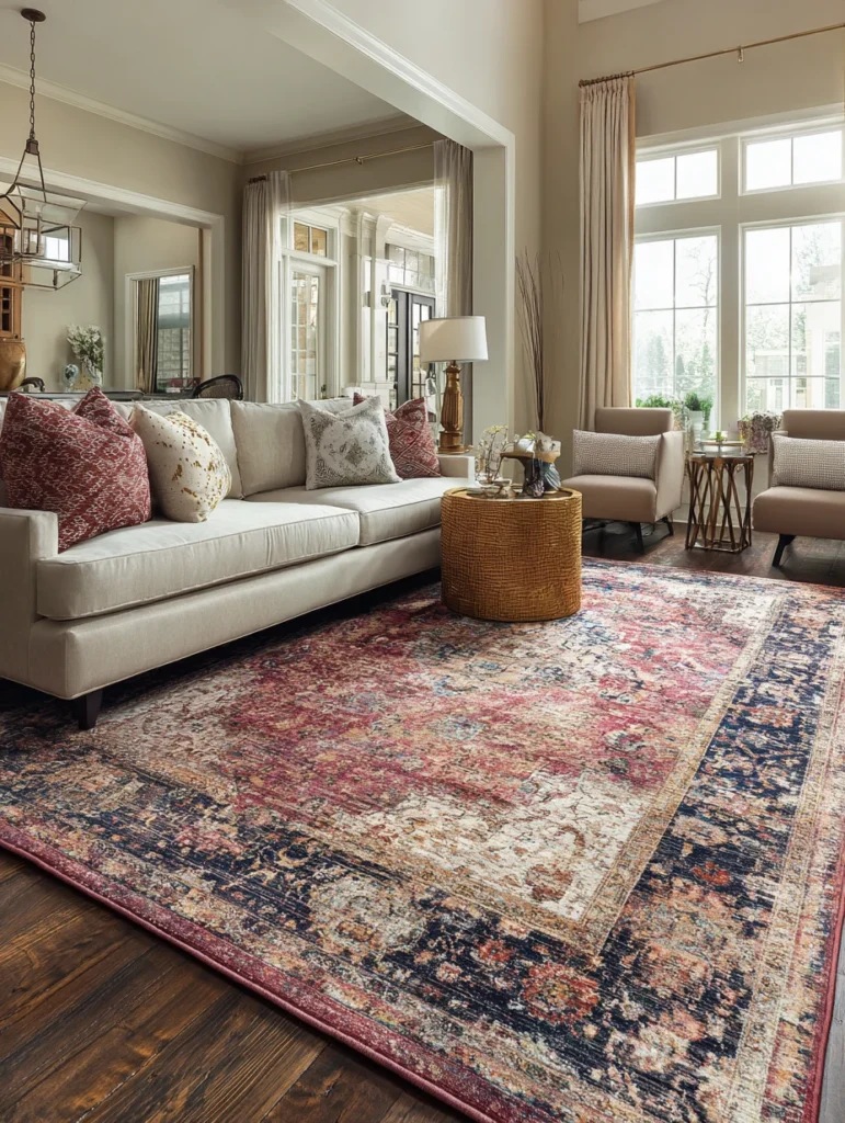 Modern Victorian Living Room Design Ideas: Use Turkish or Persian-Style Rugs