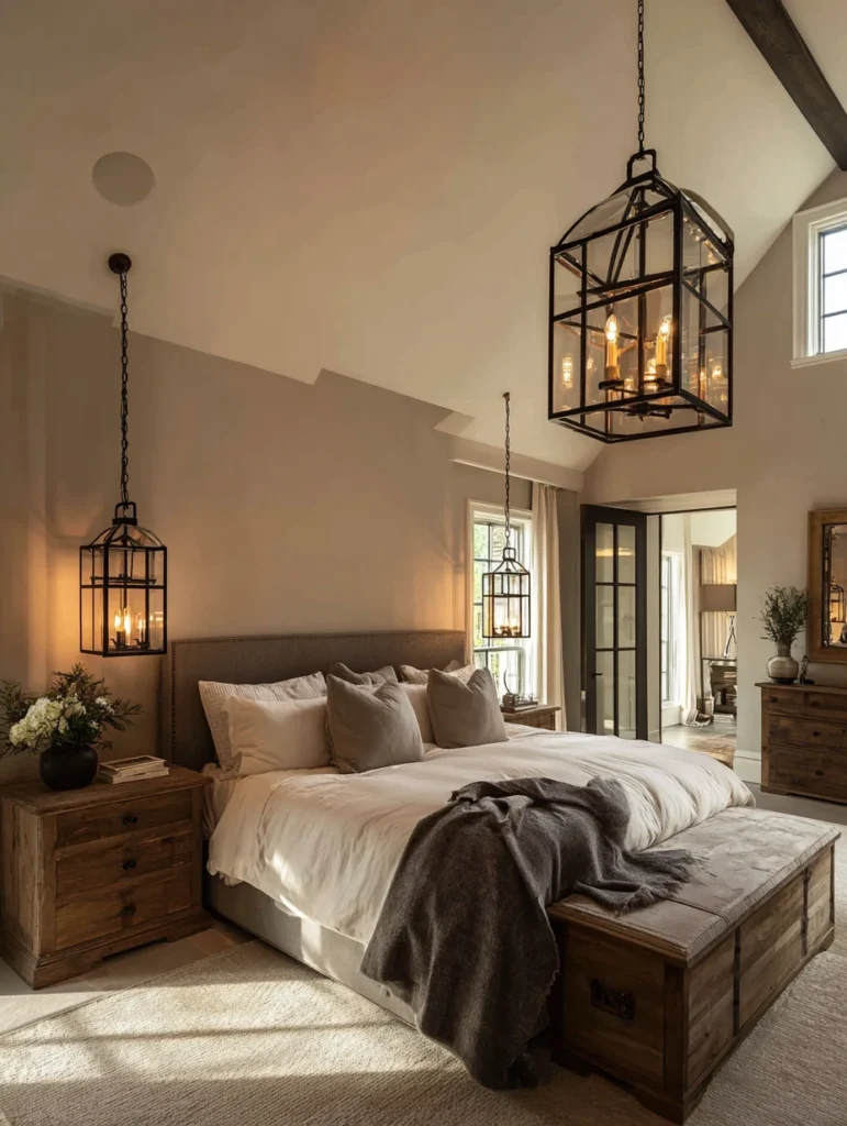 Aesthetic Irish Bedroom Ideas: Add Warm Ambient Lighting with Lantern-Style Fixtures