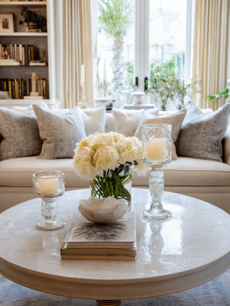 Elegant Round Coffee Table Styling Ideas: Create Symmetry with Matching Elements