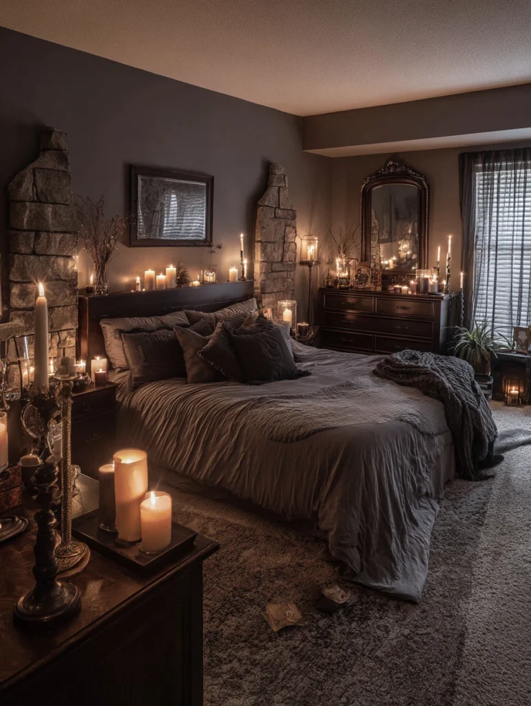 Aesthetic Scottish Bedroom Ideas: Candlelight Ambiance