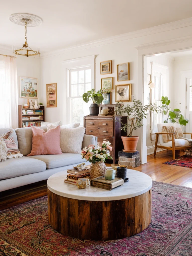 Elegant Round Coffee Table Styling Ideas: Incorporate Personal Treasures That Tell Your Story