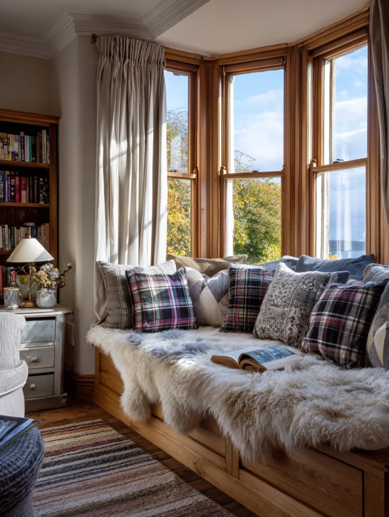 Aesthetic Scottish Living Room Ideas: Window Seat with Storage