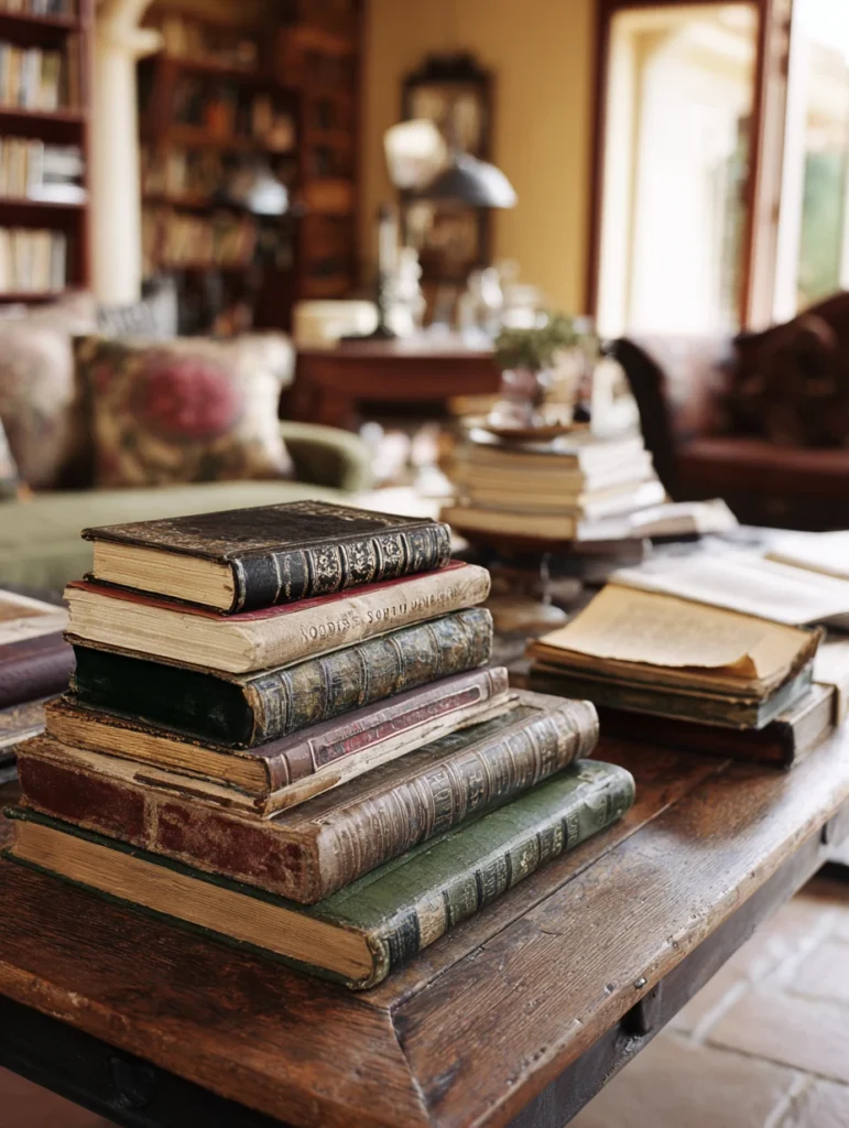 Scottish Coffee Table Styling Ideas: Display Antique or Vintage Books with Scottish Themes