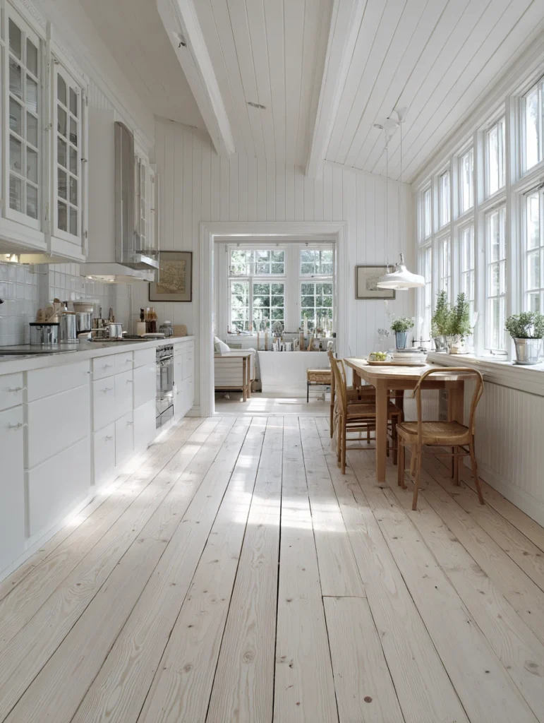 Stunning Swedish Kitchen Ideas: Light Wood Flooring
