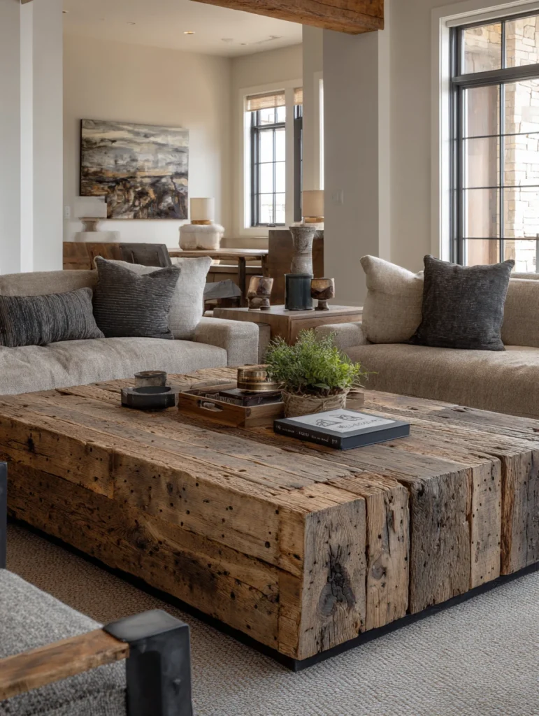 Aesthetic Irish Living Room Ideas: Reclaimed Wood Coffee Table