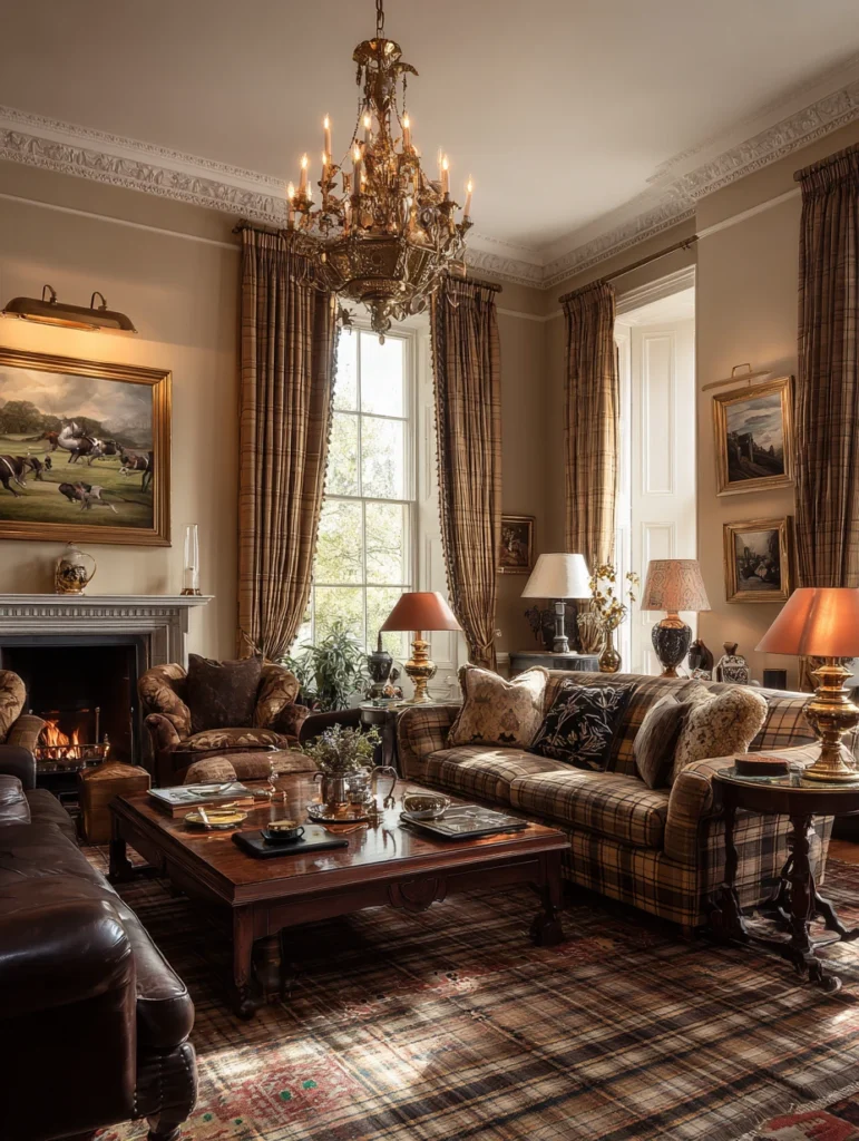 Aesthetic Scottish Living Room Ideas: Traditional Brass Lighting