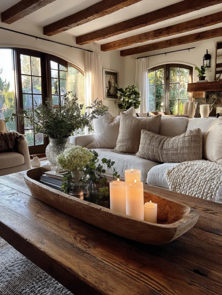 Irish Coffee Table Styling Ideas: Add Warmth with a Wooden Dough Bowl