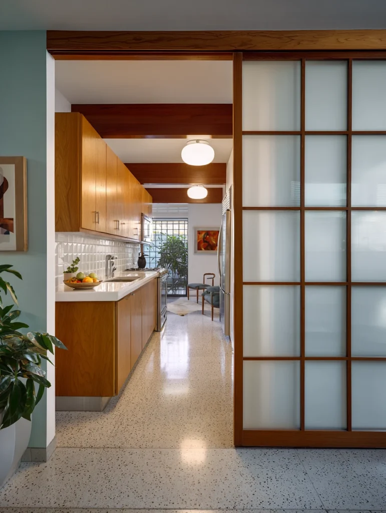 Mid-Century Modern Kitchen Ideas: Add a Sliding Door or Partition