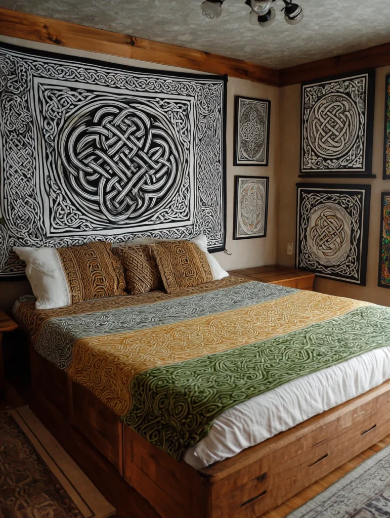 Aesthetic Irish Bedroom Ideas: Display Celtic-Inspired Wall Art or Tapestries