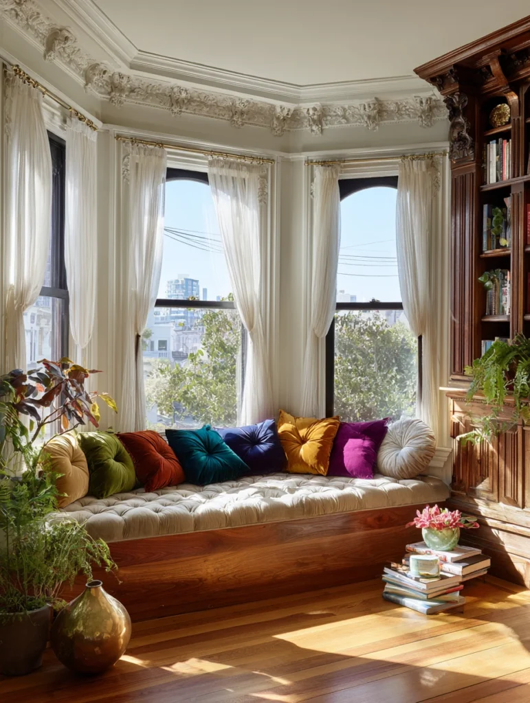 Modern Victorian Living Room Design Ideas: Style a Victorian Bay Window Seat