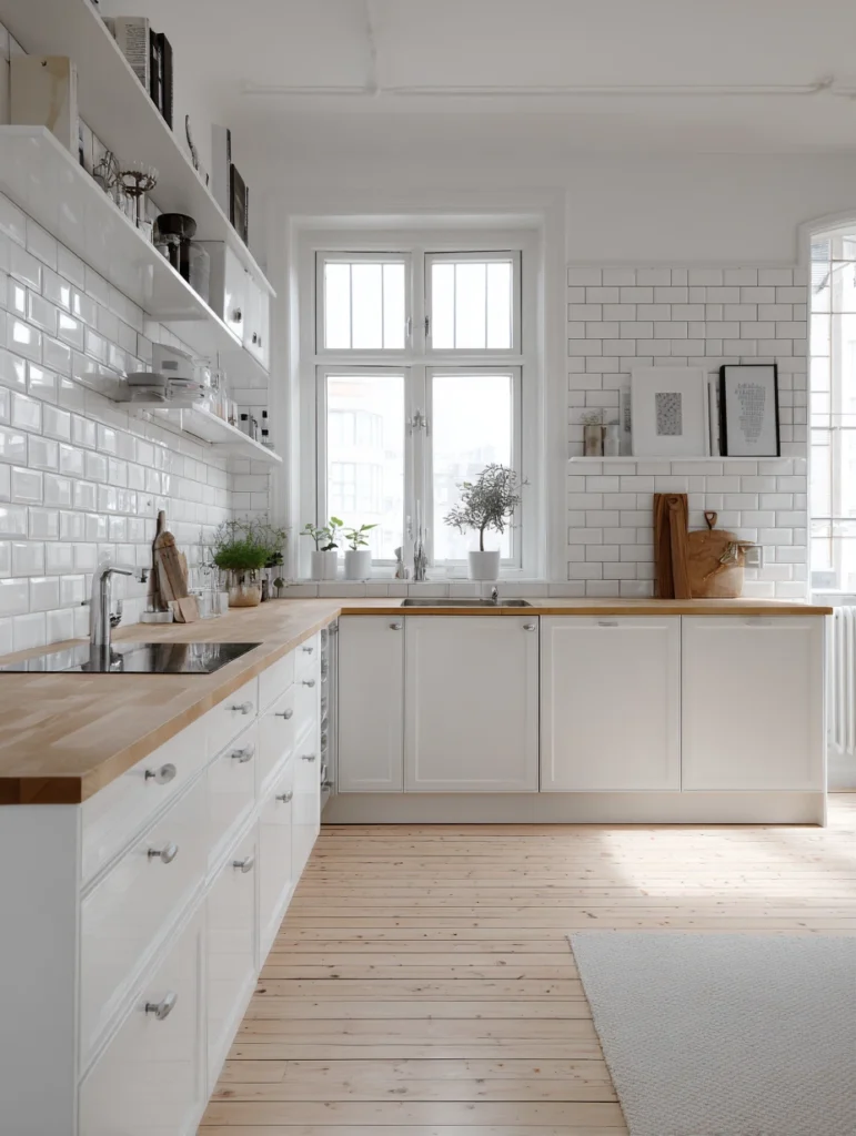 Stunning Swedish Kitchen Ideas: Matte White Tiles