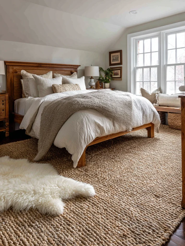 Aesthetic Irish Bedroom Ideas: Use Natural Fiber Rugs Like Jute or Sisal