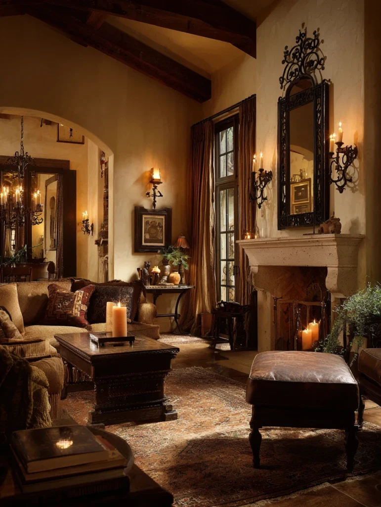 Aesthetic Irish Living Room Ideas: Wrought Iron Candle Sconces