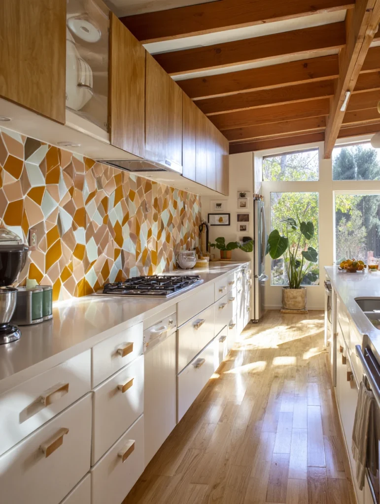 Mid-Century Modern Kitchen Ideas: Add a Geometric Backsplash