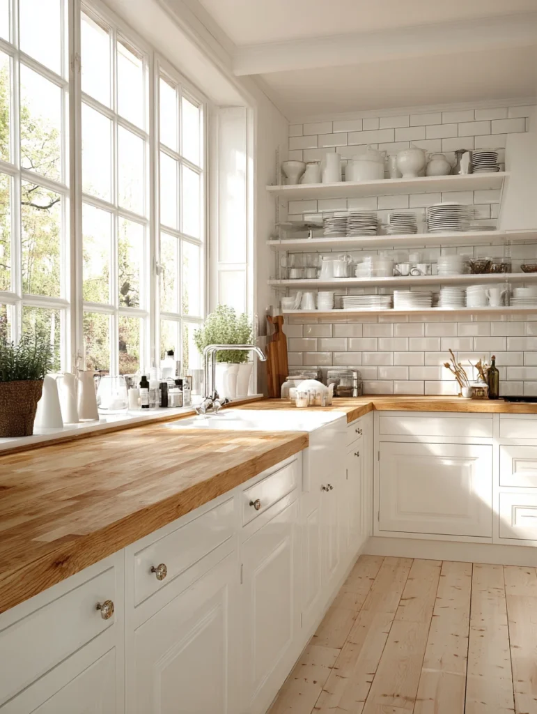 Stunning Swedish Kitchen Ideas: Natural Wood Countertops