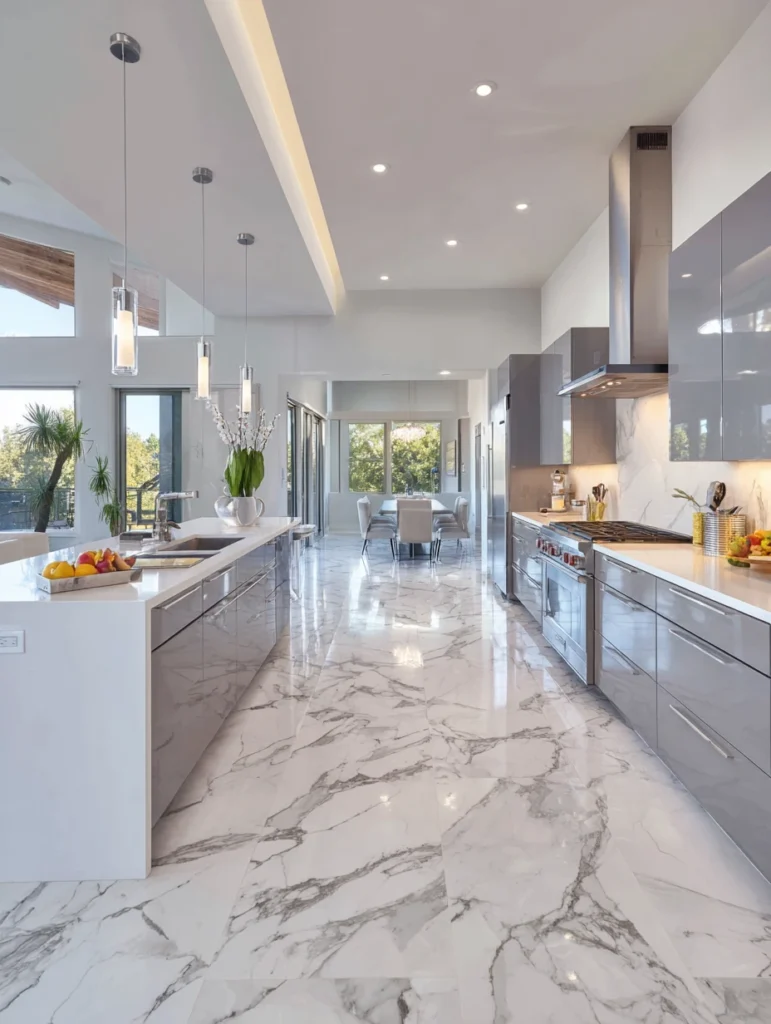 Stylish Kitchen Flooring Ideas: Porcelain Tile That Mimics Natural Materials