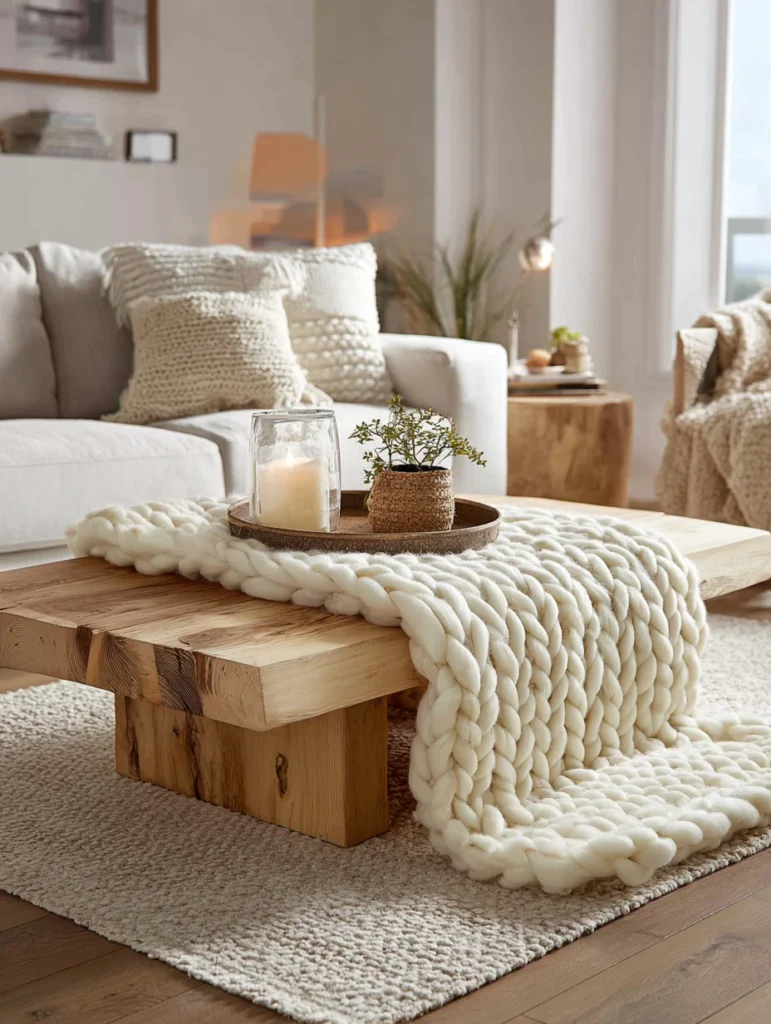 Scottish Coffee Table Styling Ideas: Style with Chunky Knit Elements