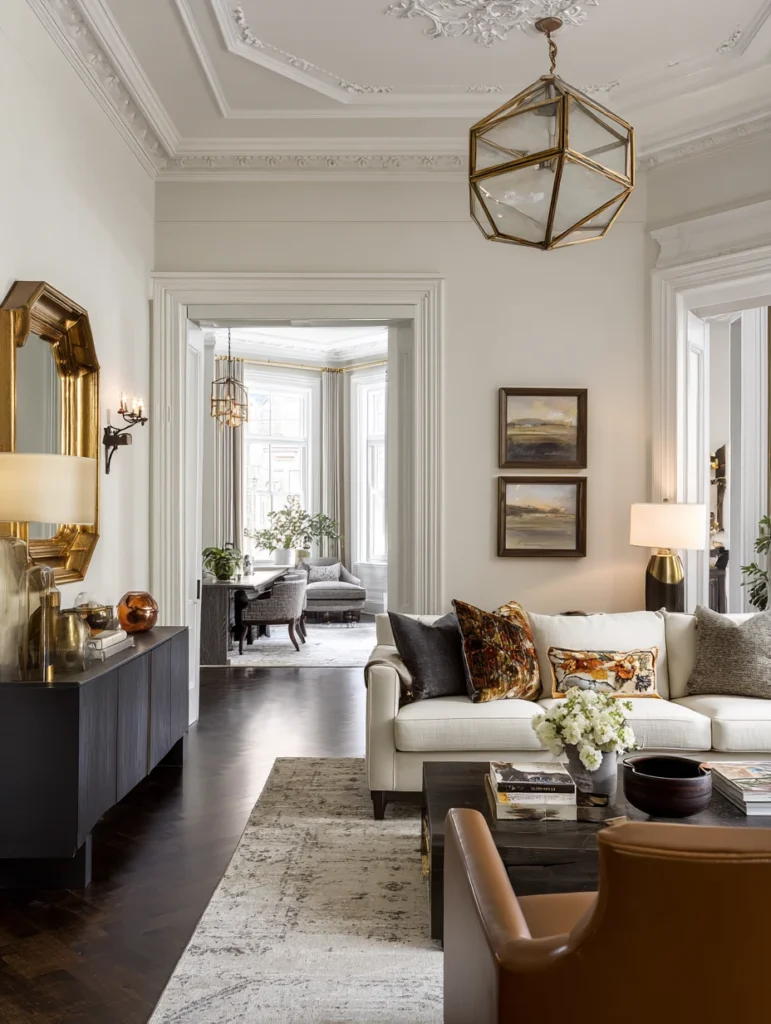 Modern Victorian Living Room Design Ideas: Mix Metals Thoughtfully