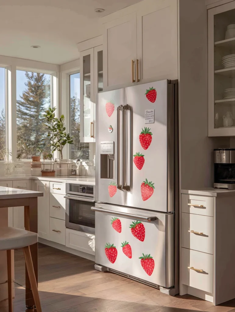 Strawberry Kitchen Decor Ideas: Strawberry Magnetic Notepad