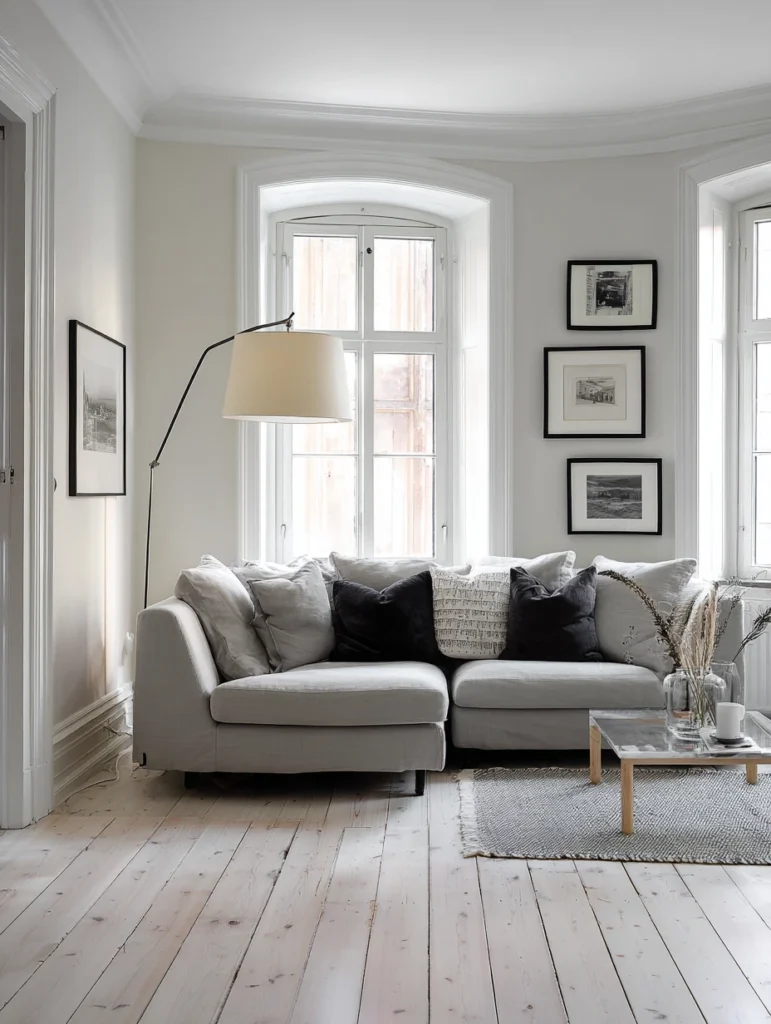 Stunning Swedish Living Room Ideas: Add Subtle Black Accents
