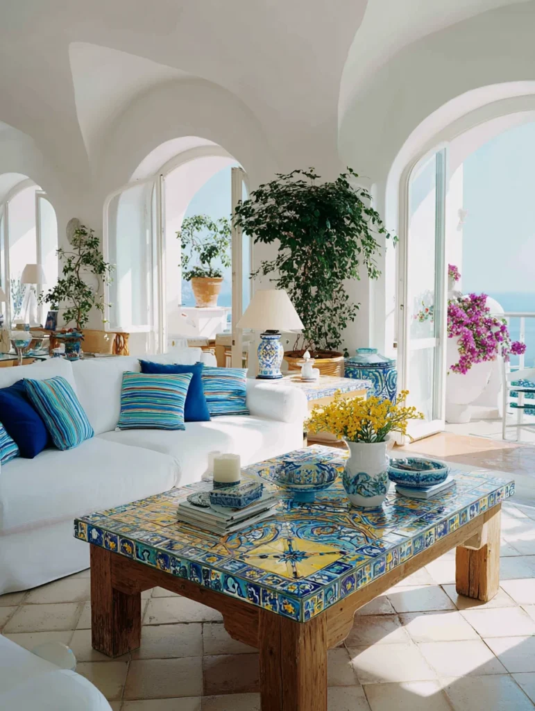 Italian Coffee Table Styling Ideas: Incorporate Hand-Painted Ceramic Tiles