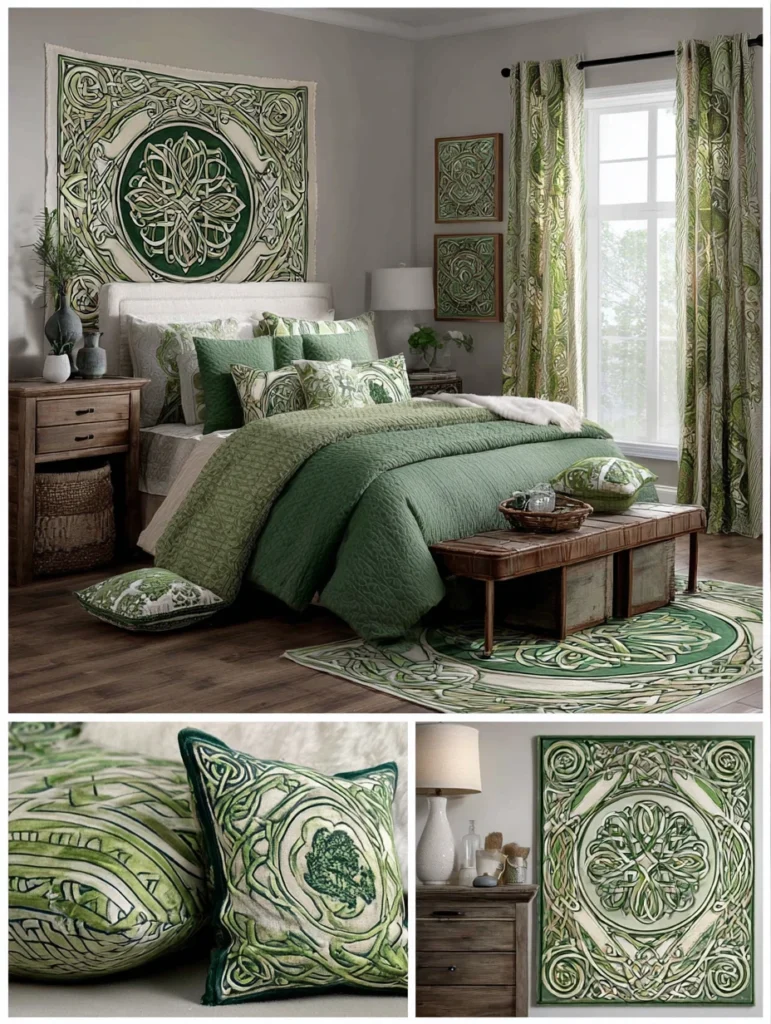 Aesthetic Irish Bedroom Ideas: Add Celtic Knot Patterns Through Textiles and Accessories